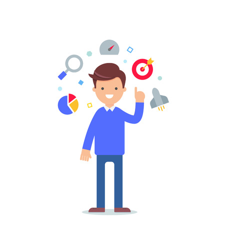 Search engine optimization, SEO vector illustrationのイラスト素材