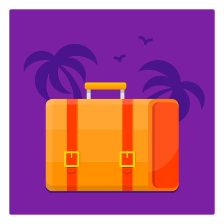 Luggage, vacation vector illustration flat styleのイラスト素材