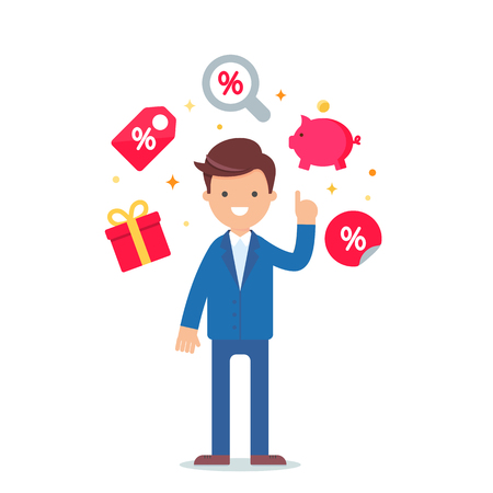Sale and discount vector illustration, flat styleのイラスト素材