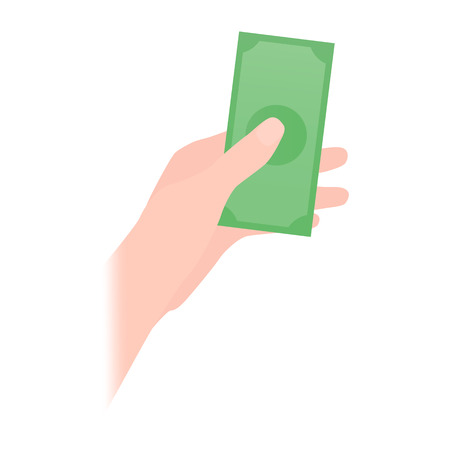 Hand holding money vector illustrationのイラスト素材