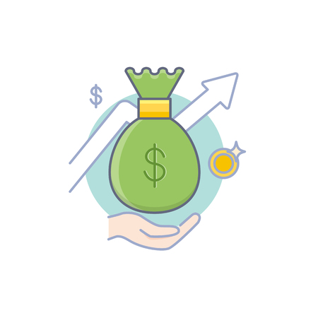 Money vector illustration filled outline styleのイラスト素材