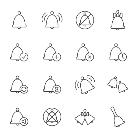 Bells outline icons setのイラスト素材