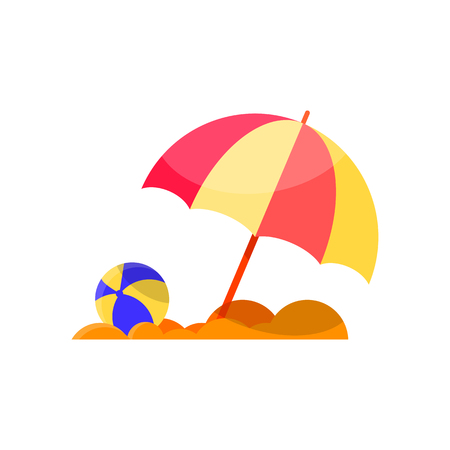 Beach flat iconのイラスト素材