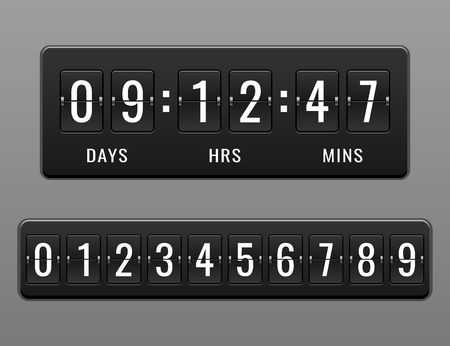 Mechanical countdown timer and scoreboard vector for websiteのイラスト素材