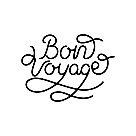 Bon voyage hand lettering vectorのイラスト素材