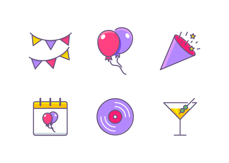 Party set of vector iconsのイラスト素材