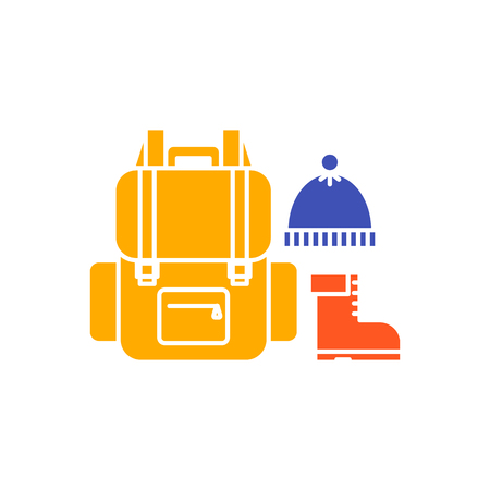 Backpacking travel vector illustrationのイラスト素材