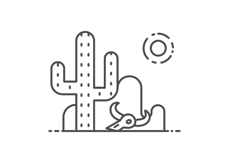 Desert vector illustration outline styleのイラスト素材