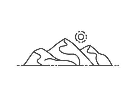 Dune, desert vector illustration outline styleのイラスト素材