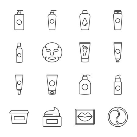 Care cosmetics care vector icons setのイラスト素材
