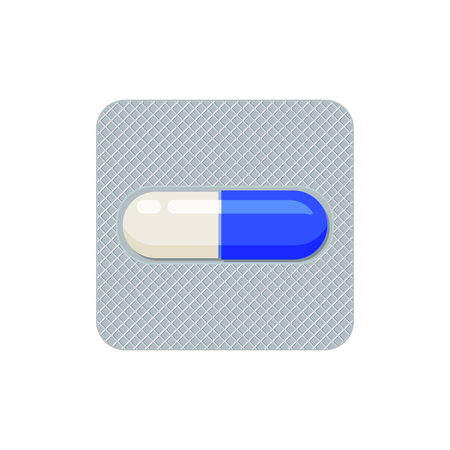 Vector realistic blue color pillのイラスト素材