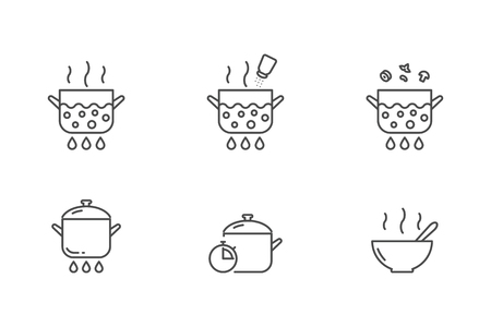 Soup cooking icons, vector illustrationの写真素材
