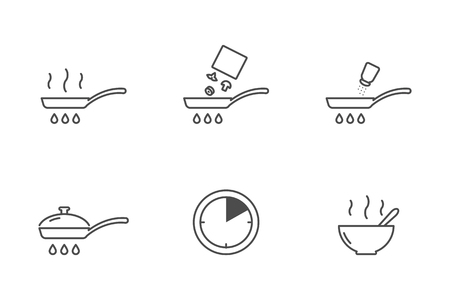 Frozen vegetables cooking icons, vector illustrationの写真素材
