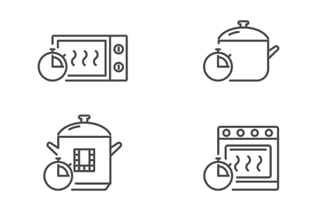 Microwave, pan, multicooker, oven with timer. vector illustrationの写真素材