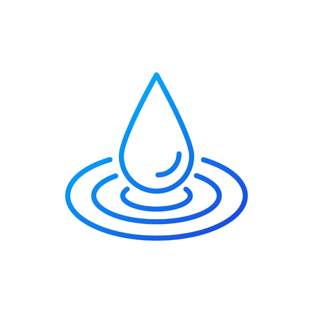 Water drop icon outline style, vector illustrationのイラスト素材