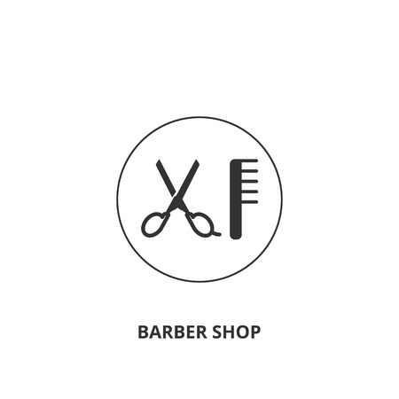 Barber shop icon, vector illustrationのイラスト素材