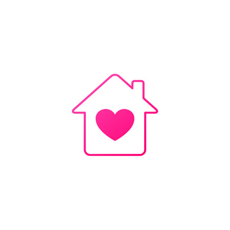 House with heart, home, family icon, vector illustrationのイラスト素材