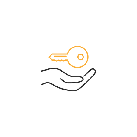 Key in the hand icon, vector illustrationの写真素材