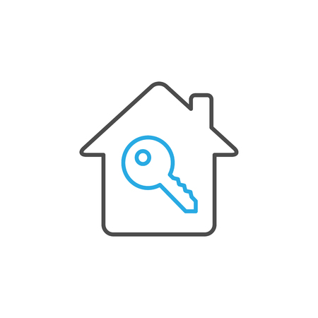 House key icon outline style, vector illustrationの写真素材