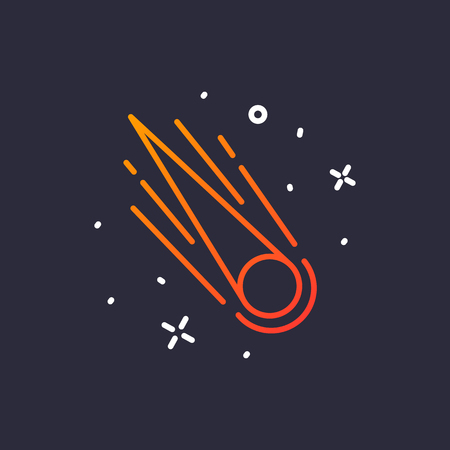 Comet icon outline style, vector illustrationの写真素材