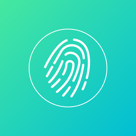 Fingerprint icon outline style, vector illustrationの写真素材