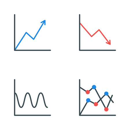 Graphs set icons, vector illustrationの写真素材