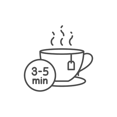 Preparing tea icon outline style, vector illustrationの写真素材