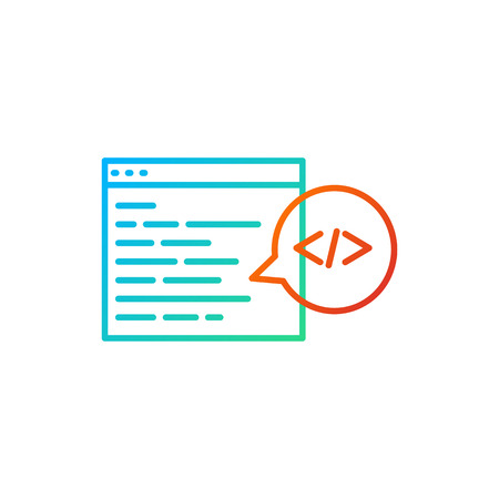 Source code icon outline style, vector illustrationの写真素材