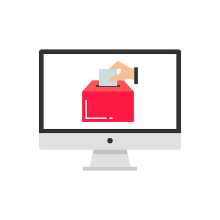 Online voting, election box icon, vector illustrationの写真素材
