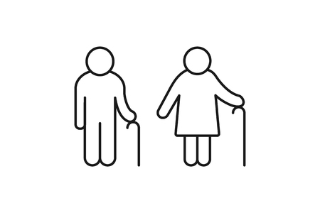 Elderly couple simple iconのイラスト素材