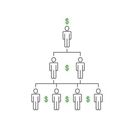 Financial pyramid, network marketing illustrationのイラスト素材
