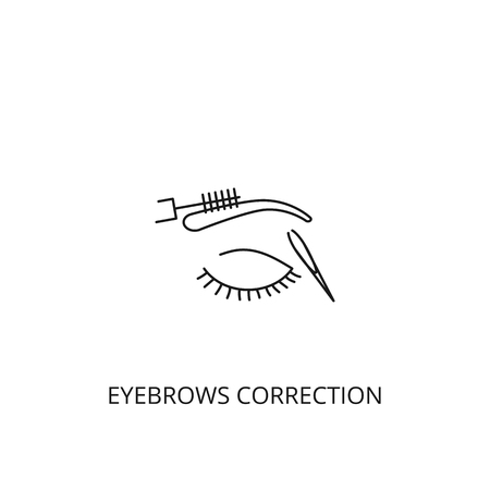 Eyebrow correction vector icon, outline style, editable strokeのイラスト素材