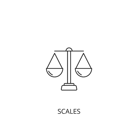 Scales vector icon, outline style, editable strokeのイラスト素材