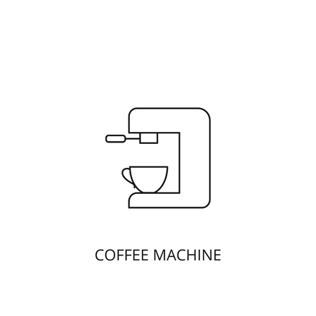 Coffee machine icon, outline style, editable strokeのイラスト素材