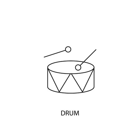 Drum vector icon, outline style, editable strokeのイラスト素材