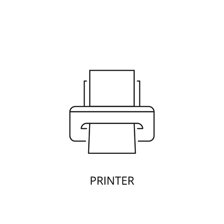 Printer vector icon, outline style, editable stroke