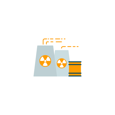 Nuclear power plant vector iconのイラスト素材