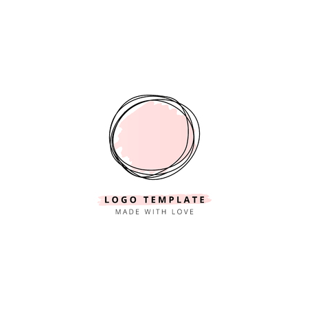 Circles with pink background element logo templateのイラスト素材