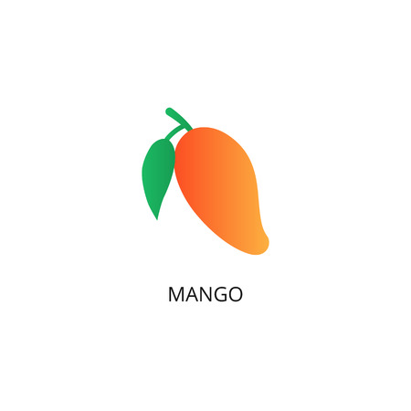 Mango fruit flat vector iconのイラスト素材