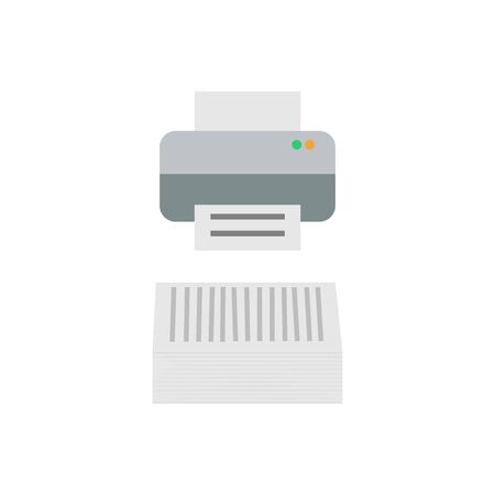 Printer and stack of paper simple vector iconのイラスト素材