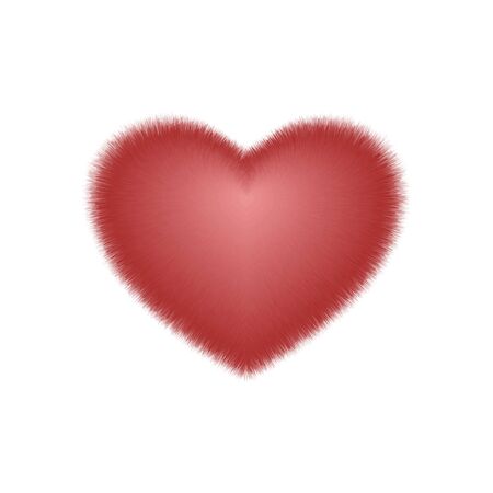 Red fluffy heart vector objectのイラスト素材