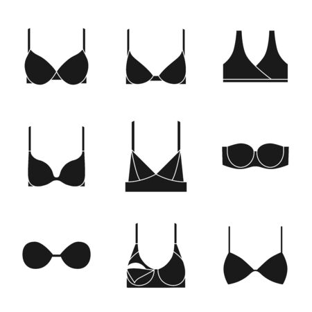 Bra, underwear vector black silhouettesのイラスト素材