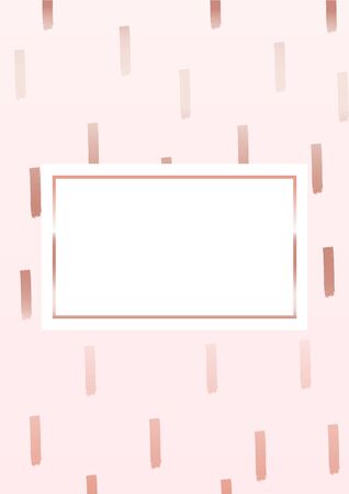 Pink, golden rose color background with blank labelのイラスト素材