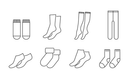 Socks vector icons set line styleのイラスト素材