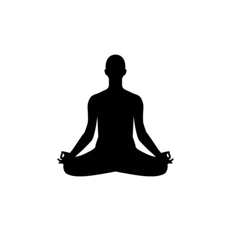 Human sitting in lotus pose, meditation. Vector illustrationのイラスト素材
