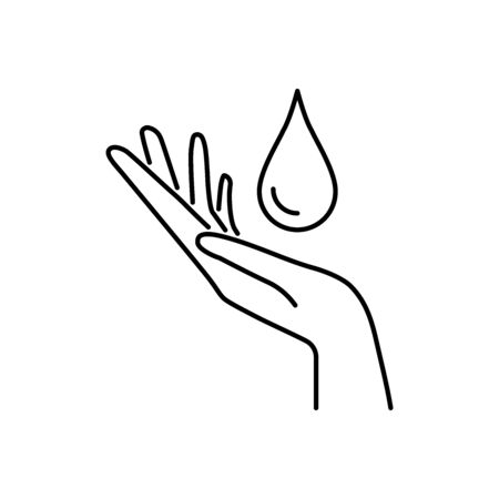 Hand care line style iconのイラスト素材