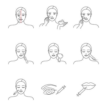 Cosmetology icons vector setのイラスト素材