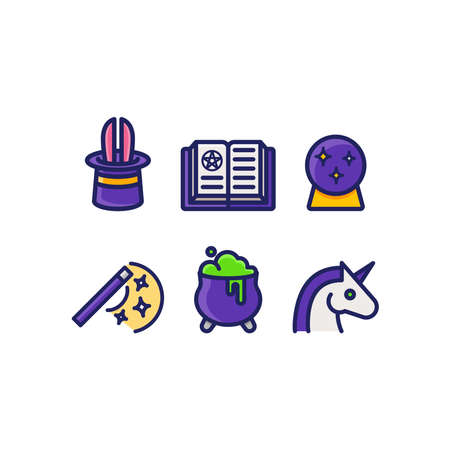 Magic icons set mystical itemsのイラスト素材