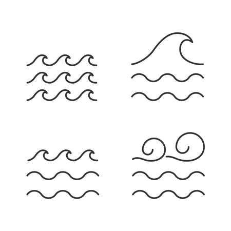Water wave vector icon line styleのイラスト素材