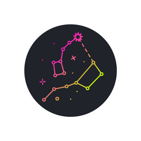 Constellation icon Big Dipper and Little Dipper vector line styleのイラスト素材